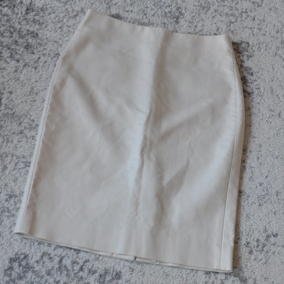 J Crew No2 Pencil Skirt Off White Stretch Womens Size 0 New - Picture 2 of 13